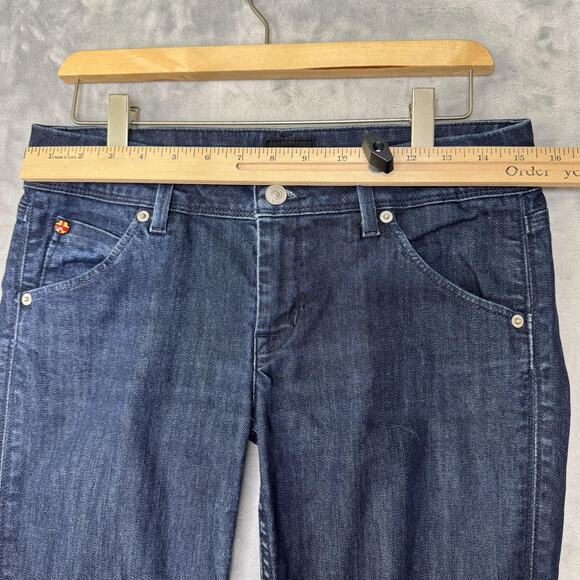 Hudson Jeans Womens 28 Dark Wash Blue Collin Flap Skinny Flap Stretch Denim - Picture 7 of 10